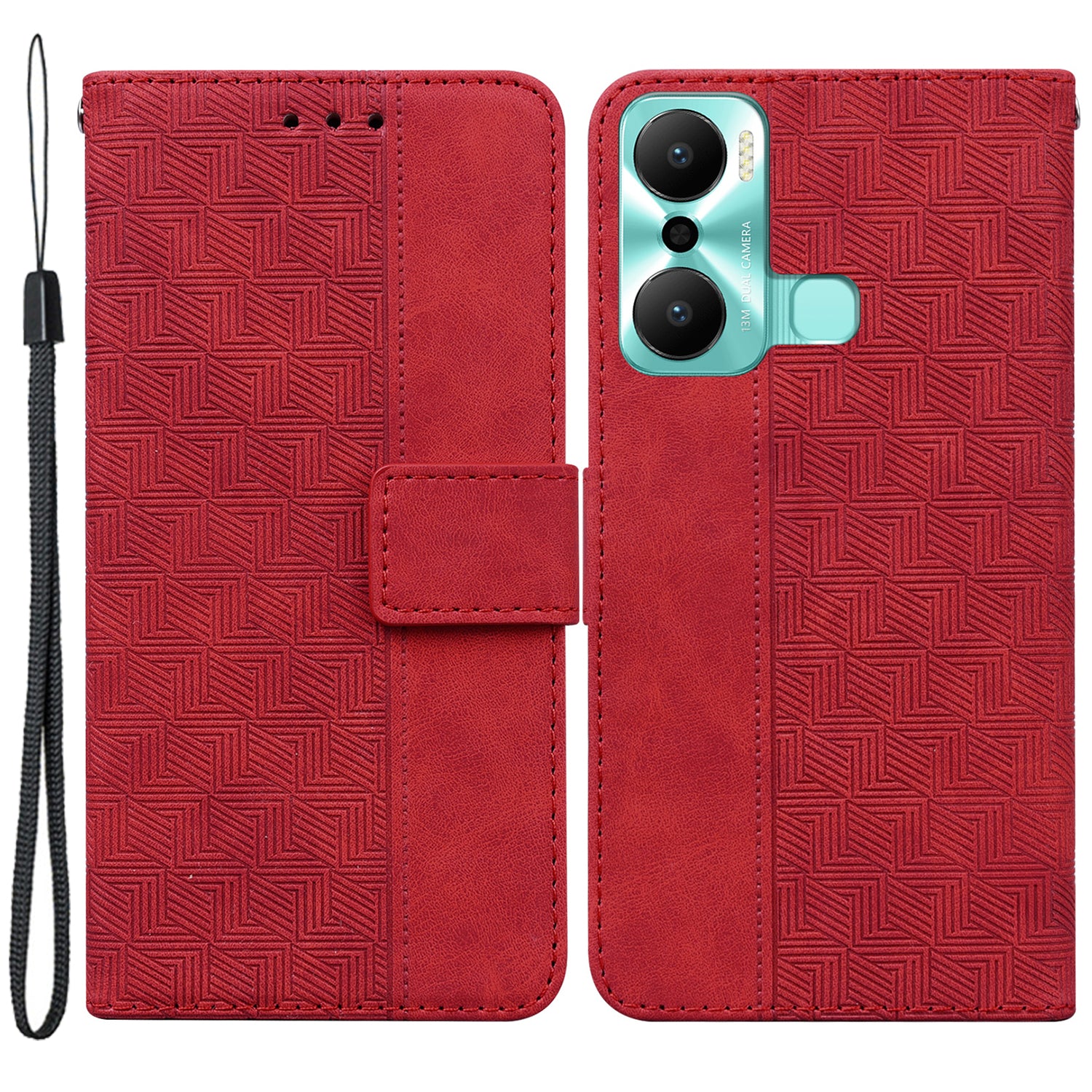 For Infinix Hot 20 Play 4G Shockproof PU Leather Phone Cover Imprinted Geometry Pattern Phone Case Magnetic Closure Stand Wallet Shell with Hand Strap For Infinix Hot 20 Play 4G Shockproof PU Leather Phone Cover Imprinted Geometry Pattern Phone Case Magnetic Closure Stand Wallet Shell with Hand Strap
